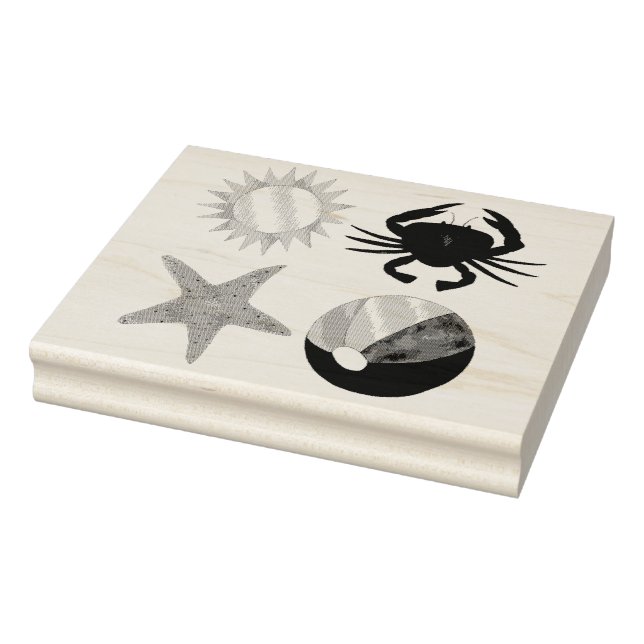 Sommarkrabba Beach Boll Sunshine Starfish Roligt B Stämpel (Stämpel)