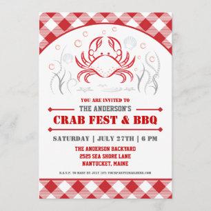 Sommarkrabbaböld & BBQ-partyinbjudan Inbjudningar
