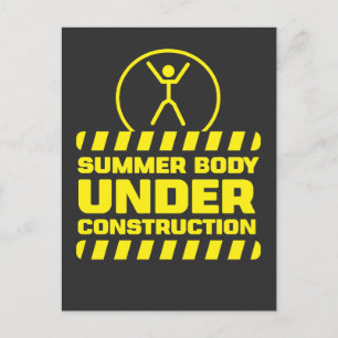 Sommarkropp under byggnad Funny Fitness Excus Vykort