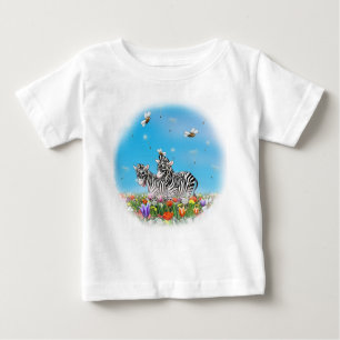 Sommarkrullade Zebröder Flower Glad Watercolor T Shirt