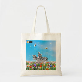 Sommarkrullade Zebröder Flower Glad Watercolor Tygkasse