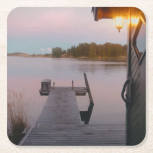 Sommarkväll i den svenska skärgården underlägg papper kvadrat