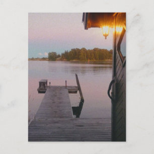 Sommarkväll i den svenska skärgården vykort