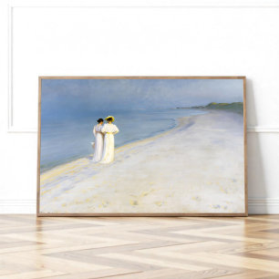 Sommarkväll på Skagens Beach,P.S.Krøyer, Art Poster