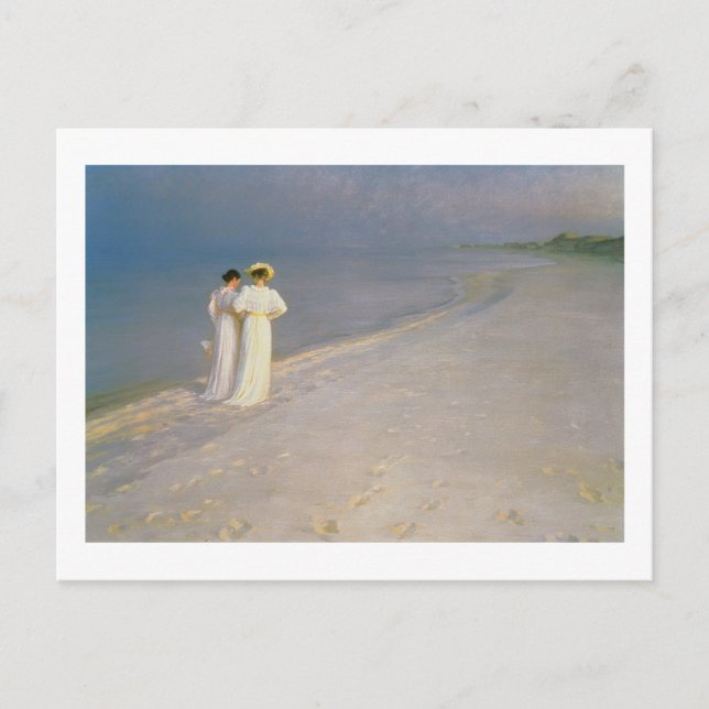 Sommarkväll på Skagens södra strand Vykort (Framsida)