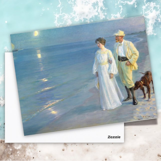 Sommarkväll på stranden i Skagen, P.S. Kroyer Vykort (Skapare uppladdad)