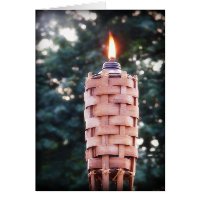 Sommarkväll - Tiki Torch Hälsningskort (Framsidan)