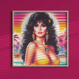 Sommarkvinna på 80-talet poster