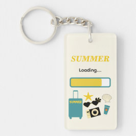 Sommarladdad gul akrylnyckelring