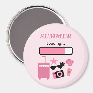 Sommarladdad Rosa Magnet