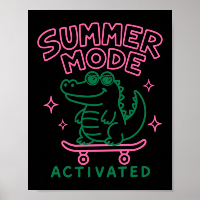 Sommarläge Aktiverat Sött Gator-design Poster (Framsidan)