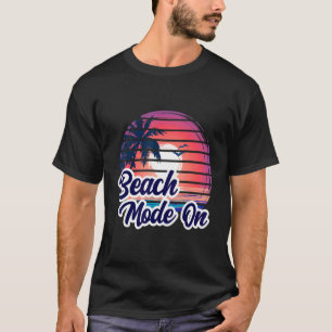 Sommarläge för solnedgång i Beach Handflatan Träd T Shirt