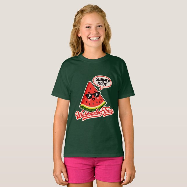 Sommarläge Vattenmelon Flickor T-shirt (Hel framsida)
