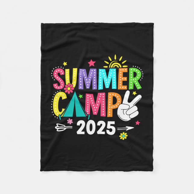 Sommarläger 2025 Camping Läggereld Sommarlov  Fleecefilt (Framsidan)