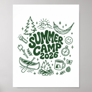 Sommarläger 2026 Barn Natur Utforskare Camping Äve Poster