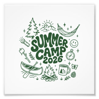 Sommarläger 2026 Barn Natur Utforskare Camping Rek Fototryck