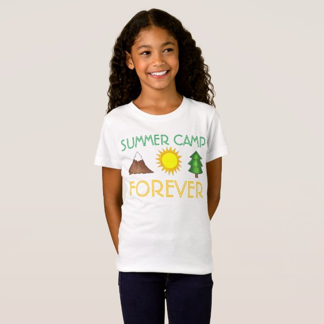 Sommarläger för Träd-berget Sol T-shirt (Hel framsida)