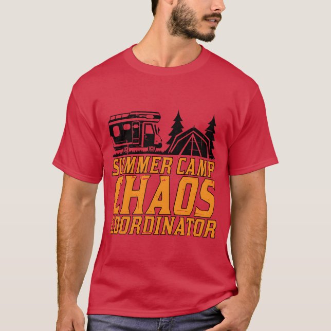 Sommarläger Kaos Koordinator retro T Shirt (Framsida)