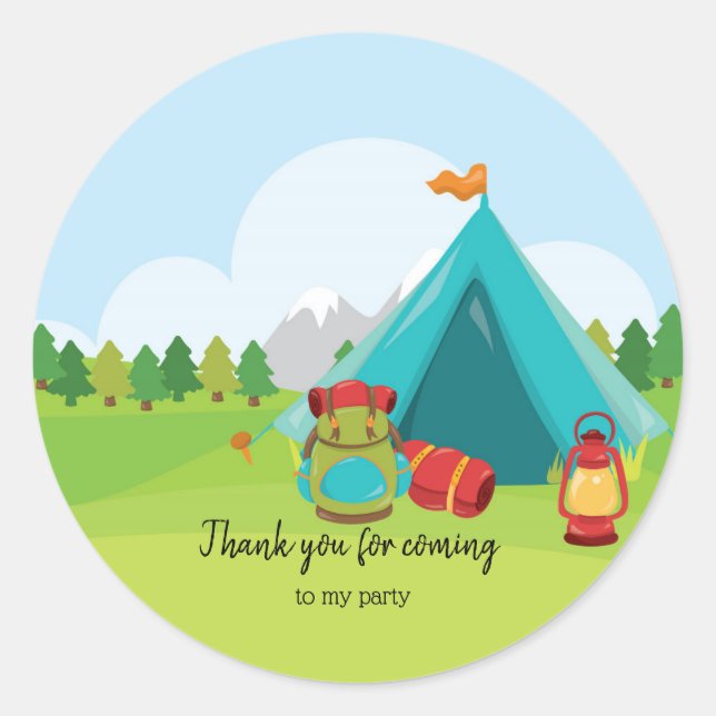 Sommarläger Runt Klistermärke (Framsida)