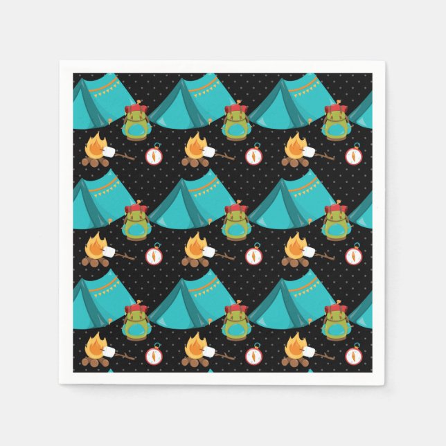 Sommarläger - välj din bakgrund färg pappersservett (Framsidan)