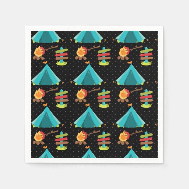 Sommarläger - välj din bakgrundsfärg pappersservett (Framsidan)