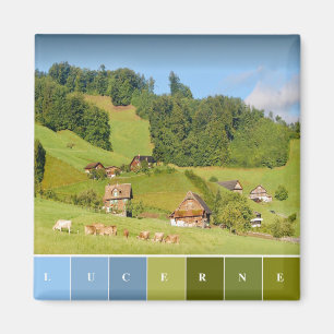Sommarlandskap i Schweiz Magnet