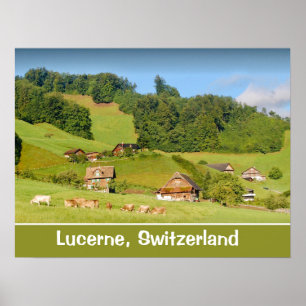 Sommarlandskap i Schweiz Poster