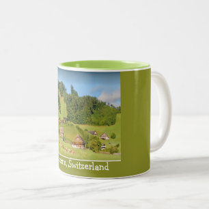 Sommarlandskap i Schweiz Två-Tonad Mugg