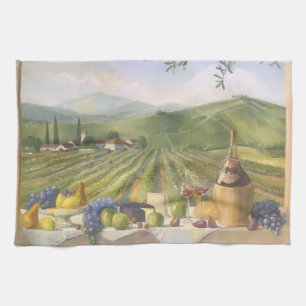 Sommarlandskapet i Vin, landskapets Italien Kökshandduk