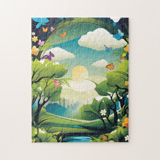 Sommarlandskapspussel Pussel (Vertikal)