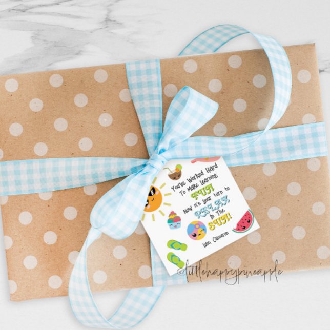 Sommarlärarens Märkre för Tack vid årets slut Gåvor Etiketter (Skapare uppladdad)