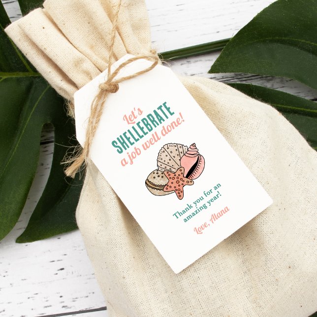 Sommarlärarens uppskattning Seashell Tack Presentetikett (Skapare uppladdad)