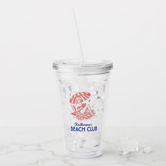 Sommarläsning Blue Beach Club-fest Take Away Mugg (Framsida Ice)