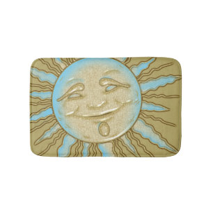 Sommarleende Sol Blue Guld Bath Mat Badrumsmatta