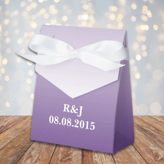 Sommarlilak ombre lila bröllop presentaskar (summer lilac ombre purple wedding favor boxes)