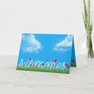 Sommarlina med vallmofolie kort
