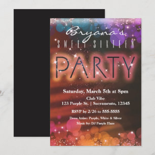 Sommarljus Glitter Dansklubb Party Inbjudan