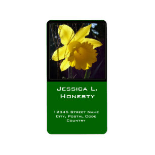 Sommarljus gult-daffodil-adressetikett adressetikett