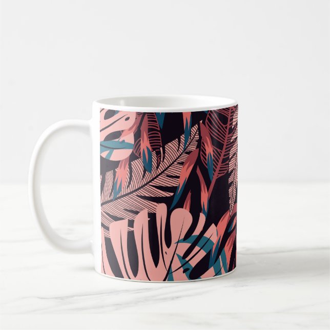 Sommarljus, sömlös bakgrund med färgstark tr kaffemugg (Vänster)