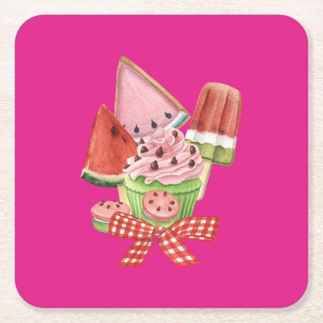 Sommarljus Underlägg Papper Kvadrat (Framsidan)