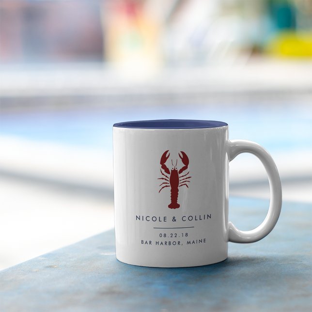 Sommarlobster Wedding Favor Två-Tonad Mugg (Skapare uppladdad)