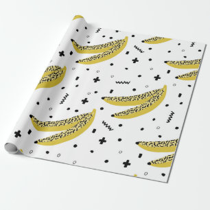 Sommarlösa mönster med bananer på popkonst presentpapper