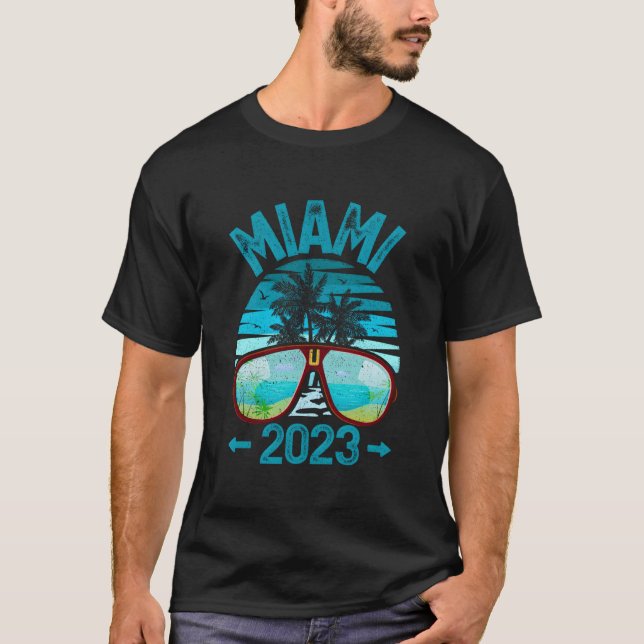 Sommarlov 2023 Florida Miami Beach T Shirt (Framsida)