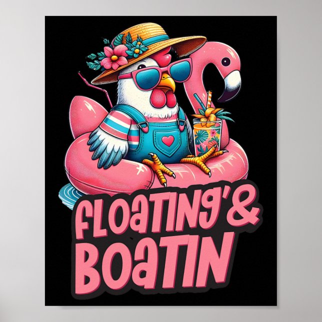 Sommarlov Kyckling Flytande Båttur Sommar Vi Poster (Framsidan)