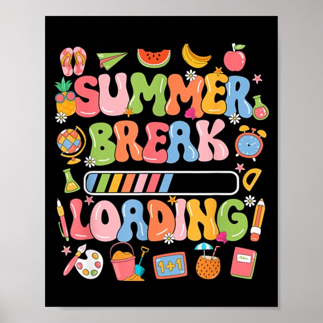 Sommarlov Laddar Lärare Elever Slut Poster (Framsidan)