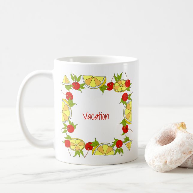 Sommarlov minimalistisk söt  Frukt är färsk  Kaffemugg (Med munk)