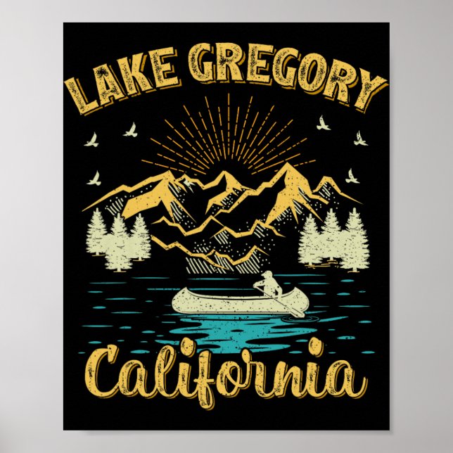 Sommarlov Retro Berg Kalifornien Gregory  Poster (Framsidan)