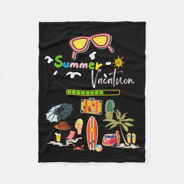 Sommarlov Strandstämning Palmer Tropisk Fleecefilt (Framsidan)