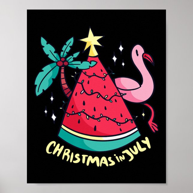 Sommarlov Vattenmelon Julgran Jul Poster (Framsidan)