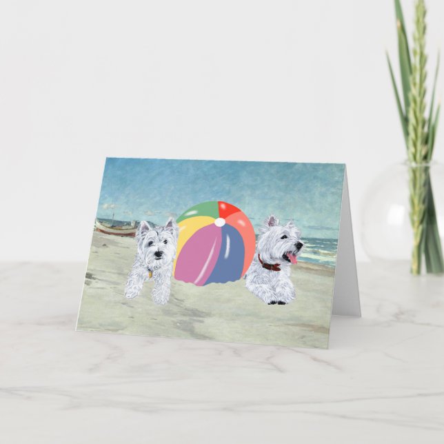 Sommarlov Westies Blått Vatten Kort (Framsida)